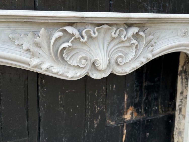 Remarkable Louis XV Style Carrara Marble Mantel Circa 1880