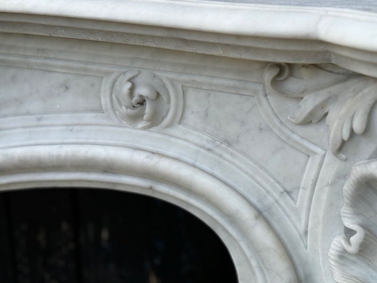 Remarkable Louis XV Style Carrara Marble Mantel Circa 1880