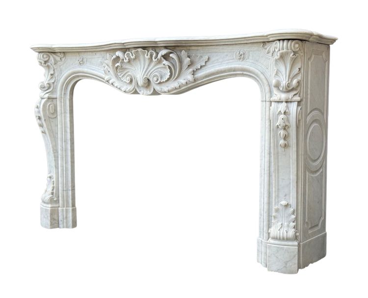 Remarkable Louis XV Style Carrara Marble Mantel Circa 1880