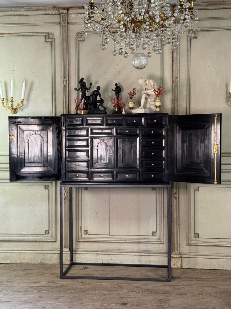 Antwerp Cabinet in Ebony and Bone, 17th Century