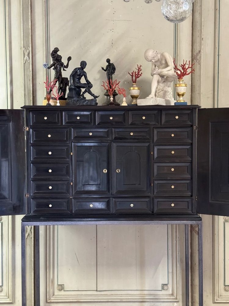 Antwerp Cabinet in Ebony and Bone, 17th Century