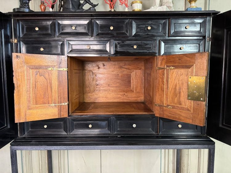 Antwerp Cabinet in Ebony and Bone, 17th Century