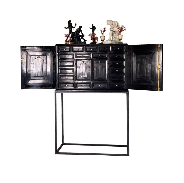 Antwerp Cabinet in Ebony and Bone, 17th Century