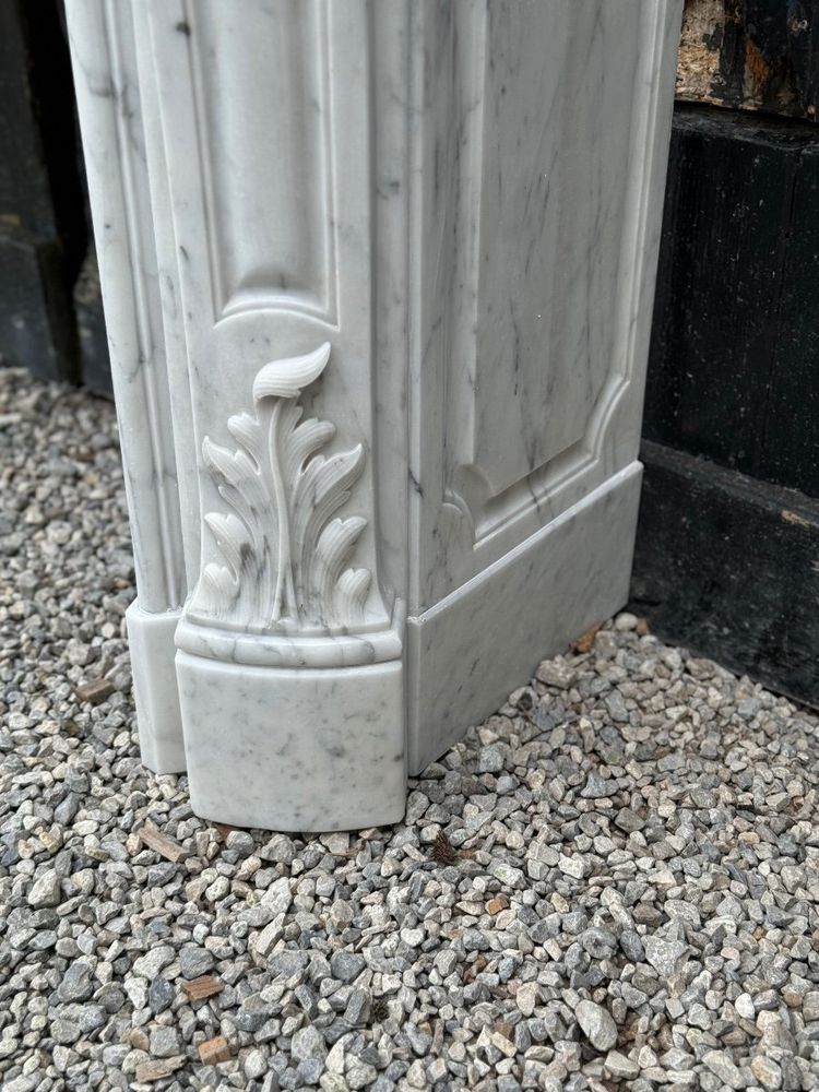 Louis XV style Carrara marble mantel, circa 1880