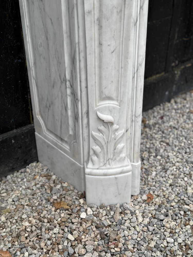 Louis XV style Carrara marble mantel, circa 1880