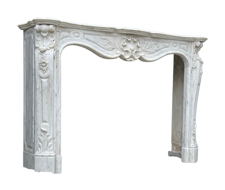 Louis XV style Carrara marble mantel, circa 1880