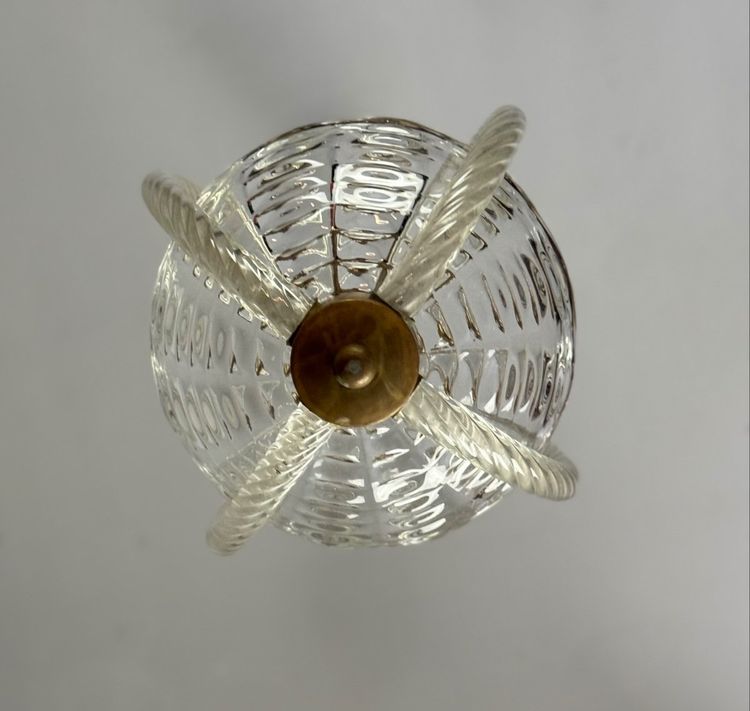 Venetian Colorless Murano Glass Chandelier Circa 1950