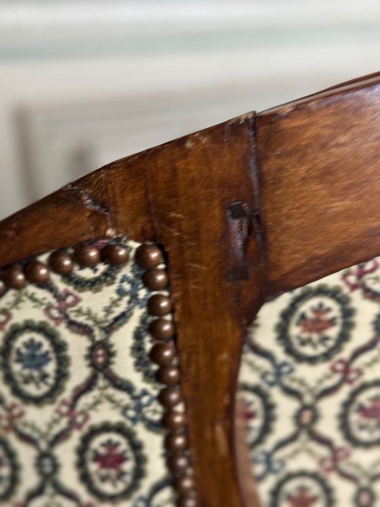 Louis XVI Carved Beech Basket Bench On 7 Legs 18th Century