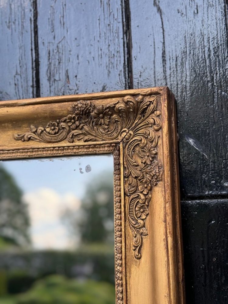 Miroir Empire En Bois Stuqué Et Doré, Début XIXème Siècle