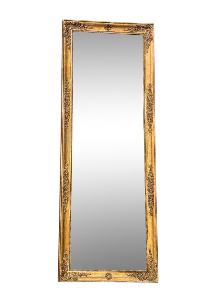 Miroir Empire En Bois Stuqué Et Doré, Début XIXème Siècle