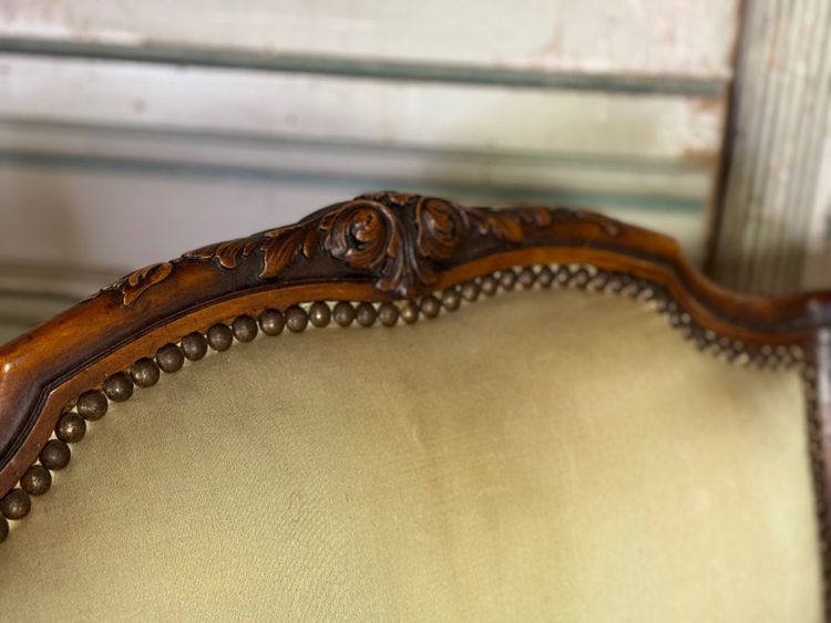 Pair Of Louis XV Style Bergères In Finely Carved Walnut About 1920