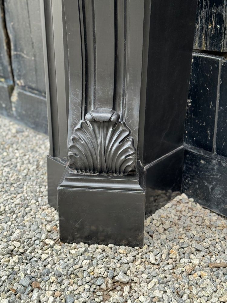 Napoleon III mantel in Belgian Black or Mazy Black marble, circa 1880