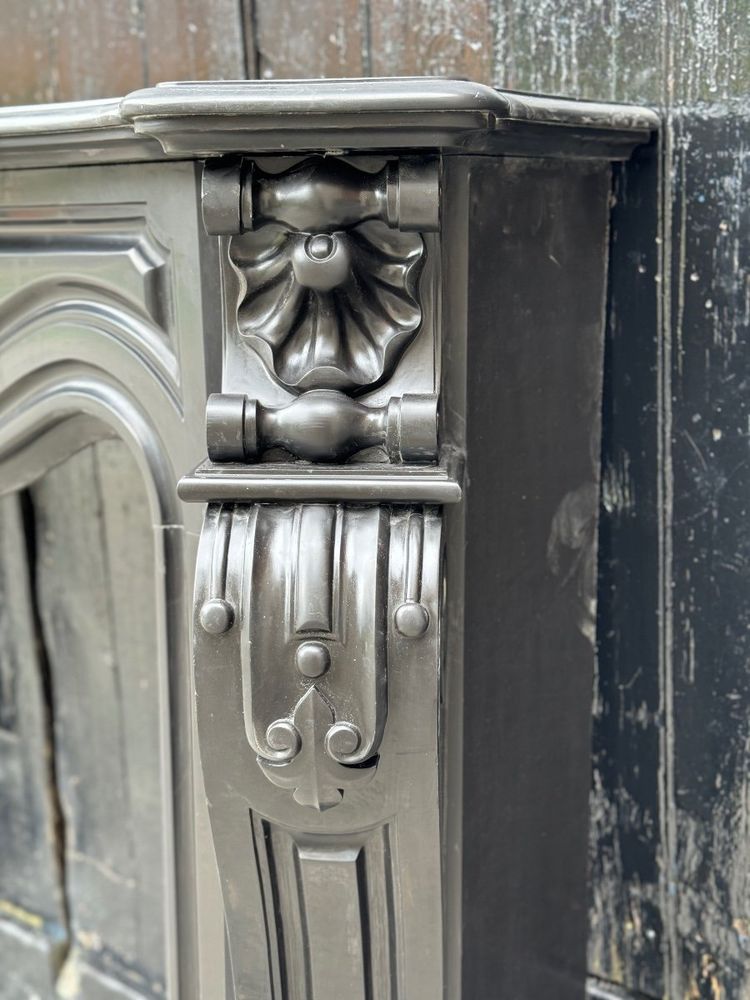 Napoleon III mantel in Belgian Black or Mazy Black marble, circa 1880