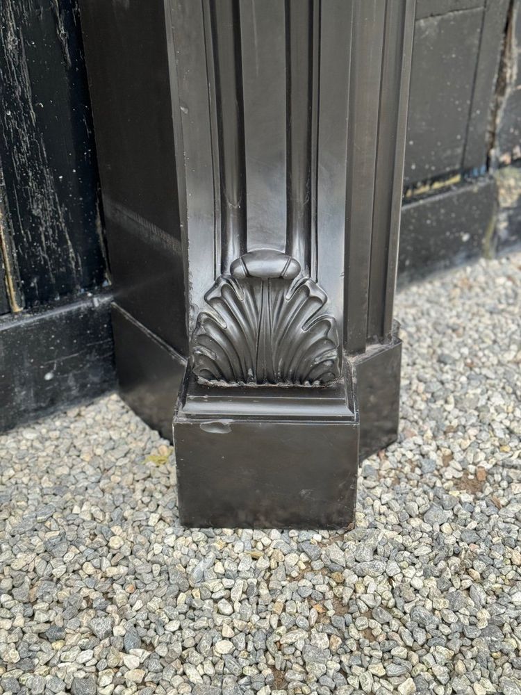 Napoleon III mantel in Belgian Black or Mazy Black marble, circa 1880