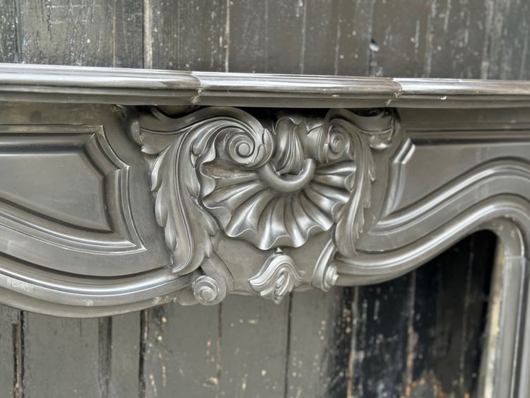 Napoleon III mantel in Belgian Black or Mazy Black marble, circa 1880