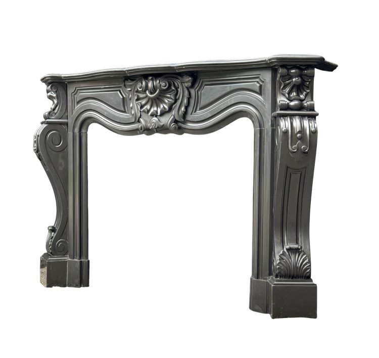 Napoleon III mantel in Belgian Black or Mazy Black marble, circa 1880