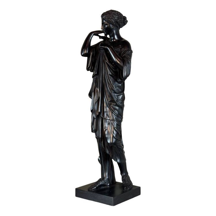 Diane De Gabies, Bronze d'Après L’antique, Patine Noire  XIXème Siècle