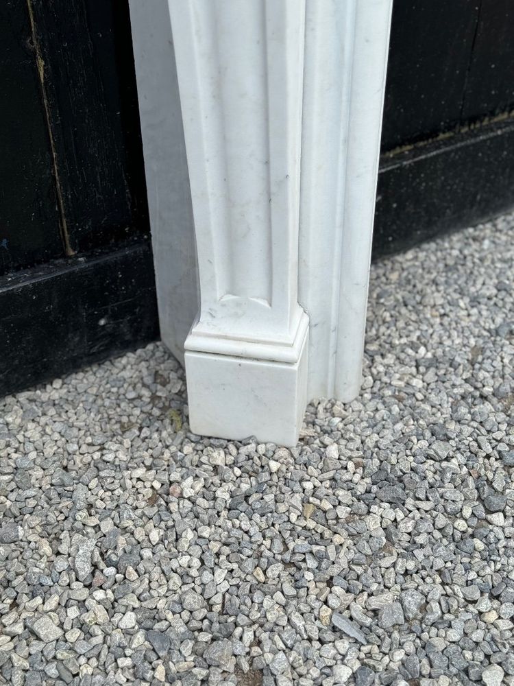 White Carrara Marble Louis XV Style Mantel, Circa 1980