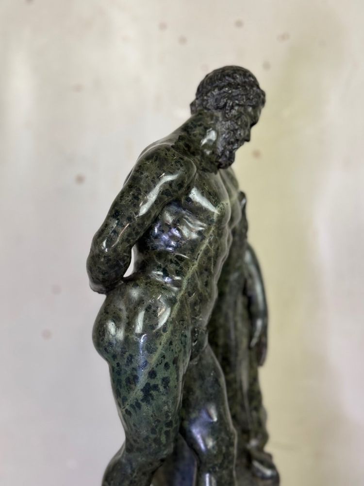 From the Farnese Hercules, Serpentine Marble Sculpture, Souvenir of the Grand Tour