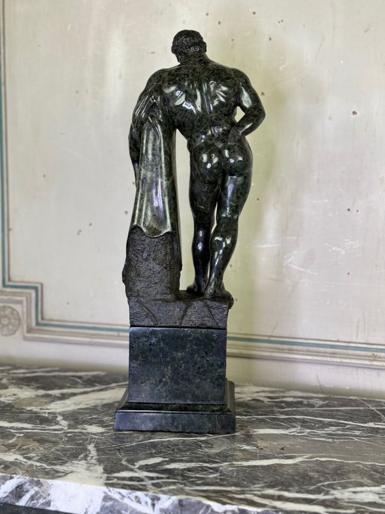 From the Farnese Hercules, Serpentine Marble Sculpture, Souvenir of the Grand Tour