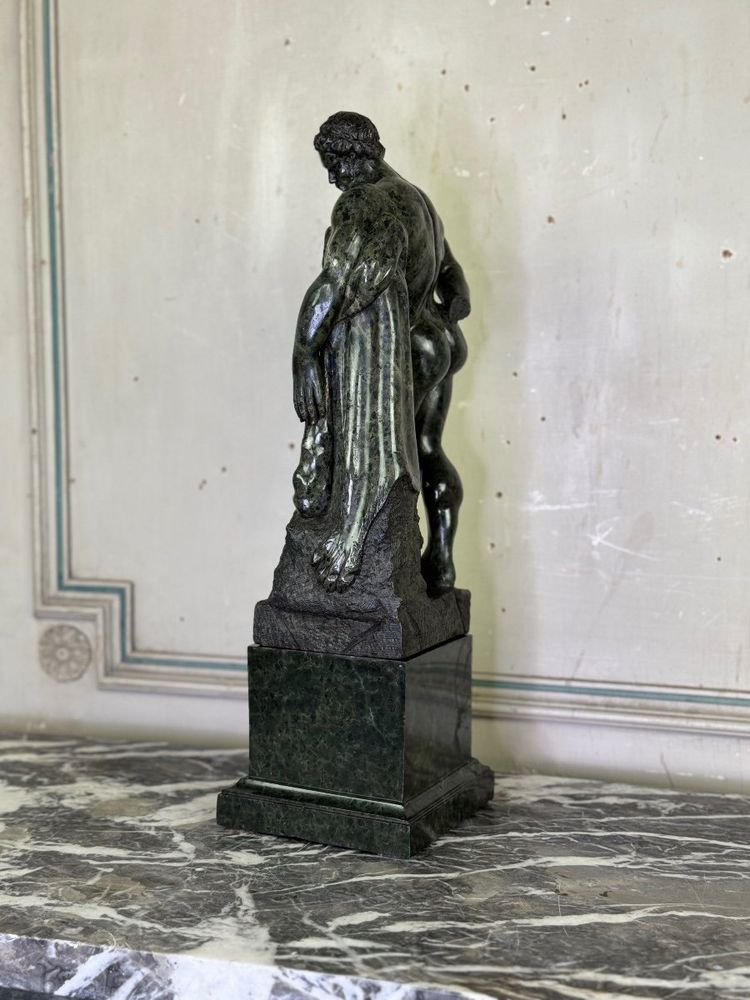 From the Farnese Hercules, Serpentine Marble Sculpture, Souvenir of the Grand Tour