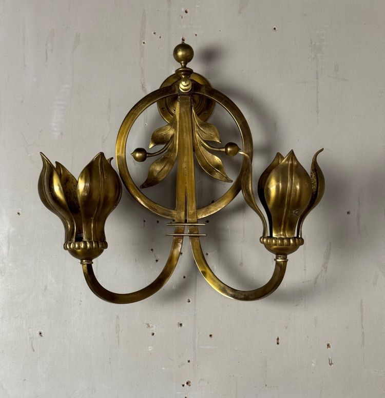 Pair Of Gilded Bronze Sconces Circa 1900