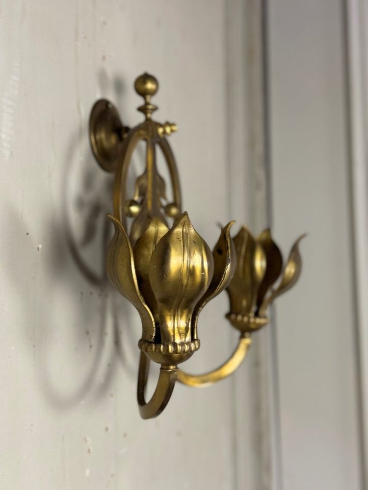 Pair Of Gilded Bronze Sconces Circa 1900