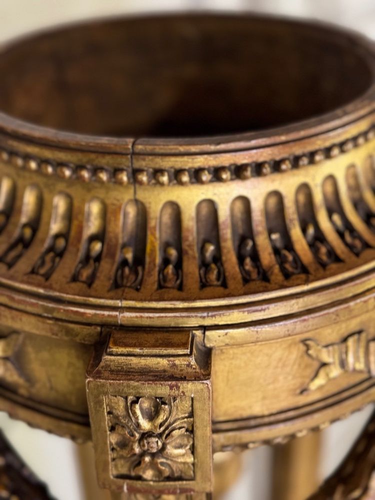 Louis XVI Style Jardiniere in Carved and Gilded Wood Circa 1900