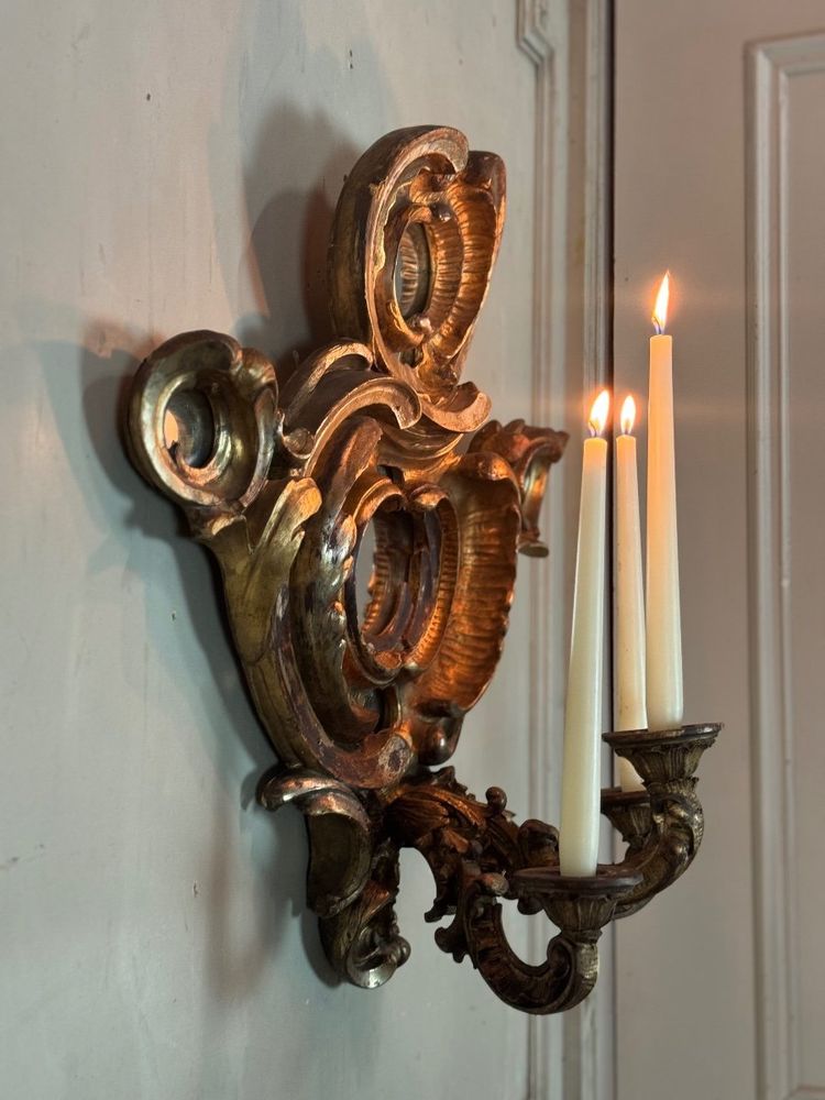 Paire De Miroirs Appliques De Style Baroque, Miroirs à Pareclose Vers 1880