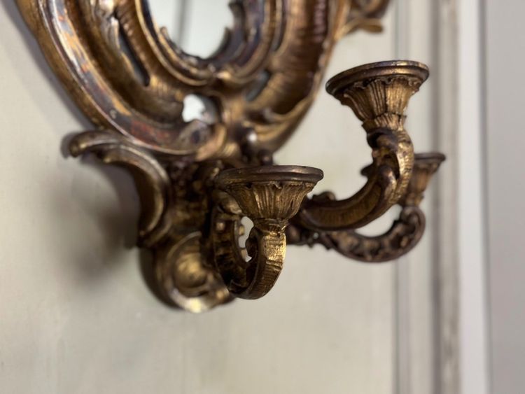 Paire De Miroirs Appliques De Style Baroque, Miroirs à Pareclose Vers 1880