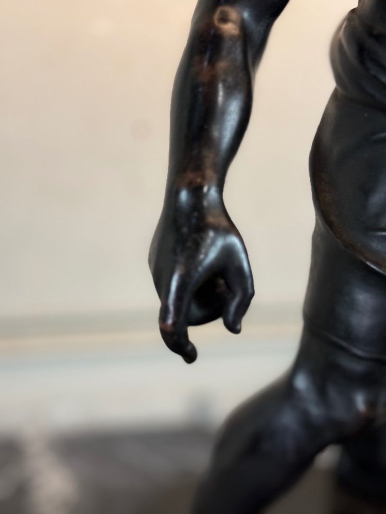 Sileno ubriaco, bronzo dall'antico montato a lampada, XIX secolo
