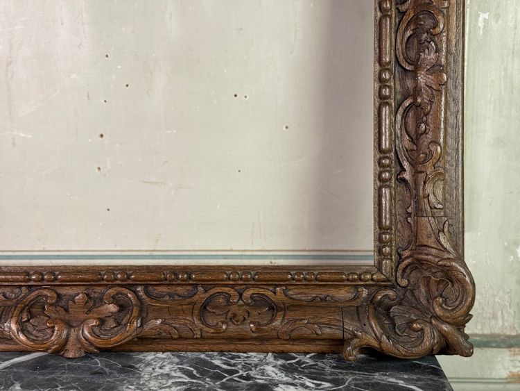 Cadre Regence En Chêne Sculpté, XVIIIème Siècle