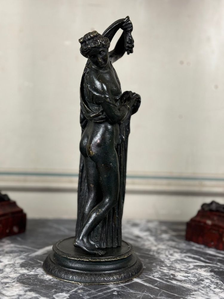 Venere Callipigia, scultura in bronzo patinato nero, Grand Tour, XIX secolo