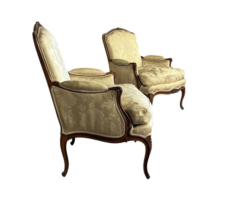 Paire De Grandes Bergères Louis XV Estampillée Nicolas Quinibert Foliot , Paris XVIIIème Siècle