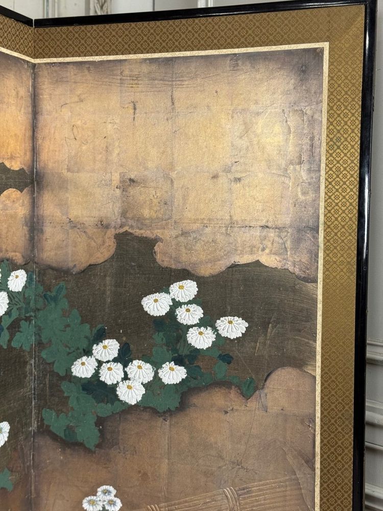 Paravento Byobu in stile Rimpa, sei pannelli, Giappone, periodo Meiji