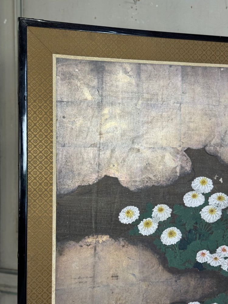 Paravento Byobu in stile Rimpa, sei pannelli, Giappone, periodo Meiji