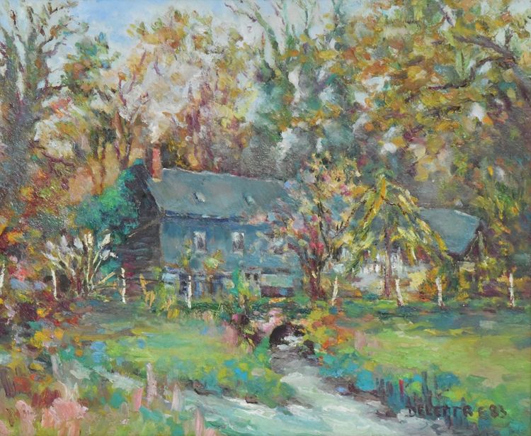 Bernard DELETTRE (1937) Oil on canvas representing a house in Cormeilles