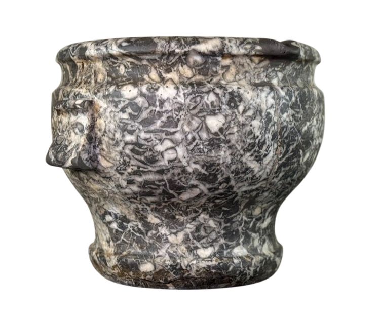 Large Mortar in Grey Marble from the Ardennes, 18th Century