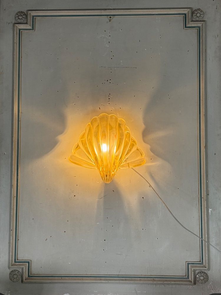 Venetian Wall Lamp in Gilded Murano Glass Circa 1980