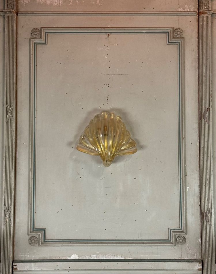 Venetian Wall Lamp in Gilded Murano Glass Circa 1980