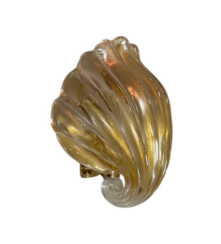 Venetian Wall Lamp in Gilded Murano Glass Circa 1980