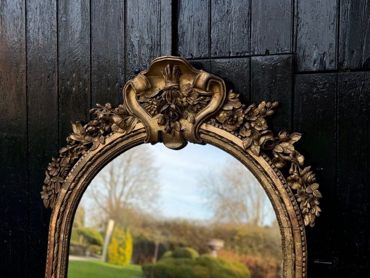 Louis XVI Mirror, Trumeau Mantelpiece in Carved and Gilded Wood, 18th Century