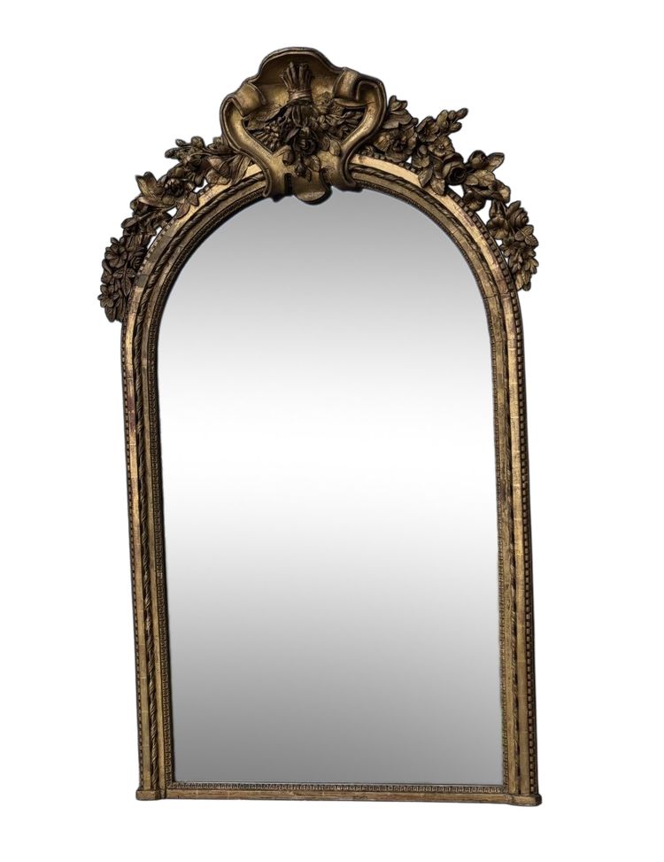 Louis XVI Mirror, Trumeau Mantelpiece in Carved and Gilded Wood, 18th Century