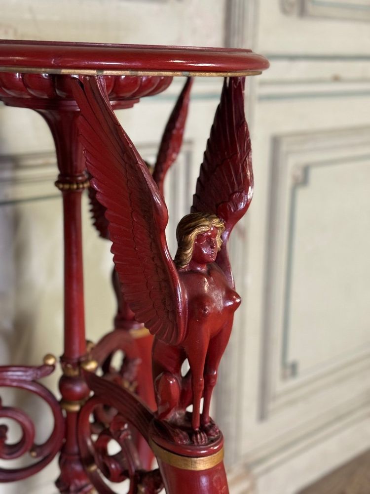 Athenian Carved Wood, Red Patina Imitation of Antique Red Marble, Early 19th Century