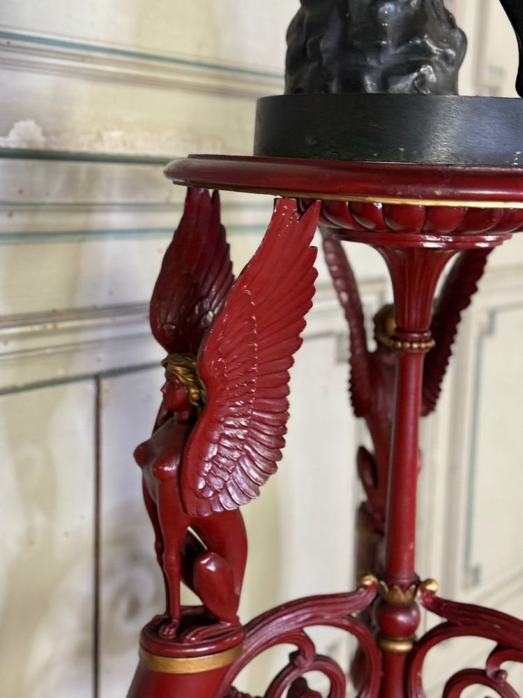 Athenian Carved Wood, Red Patina Imitation of Antique Red Marble, Early 19th Century