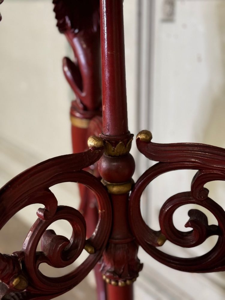 Athenian Carved Wood, Red Patina Imitation of Antique Red Marble, Early 19th Century