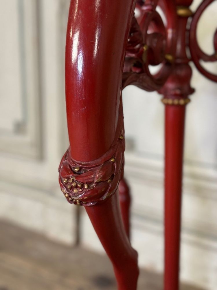 Athenian Carved Wood, Red Patina Imitation of Antique Red Marble, Early 19th Century