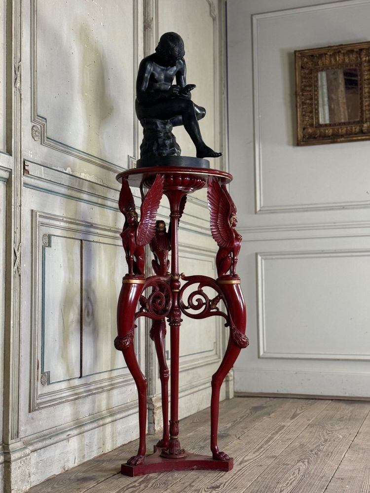 Athenian Carved Wood, Red Patina Imitation of Antique Red Marble, Early 19th Century