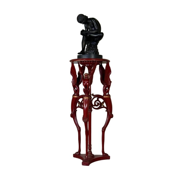 Athenian Carved Wood, Red Patina Imitation of Antique Red Marble, Early 19th Century
