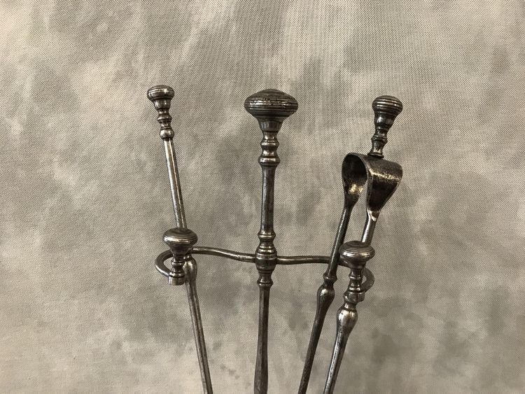 Serviteur de cheminée ancien en fer et fonte d'époque 19 ème 